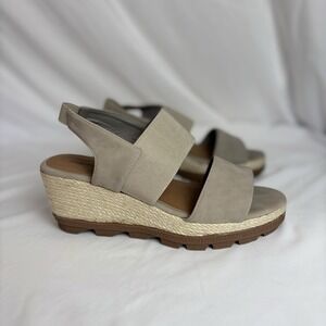 Maurices Womens Farah Espadrille Platform Wedge Ankle Strap Sandal Gray Size 11